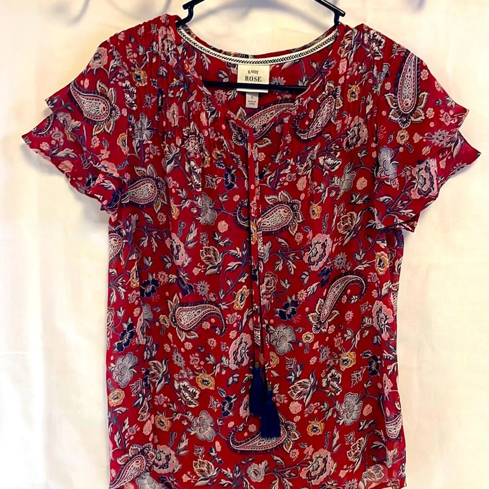 Knox Rose Paisley Blouse Size S